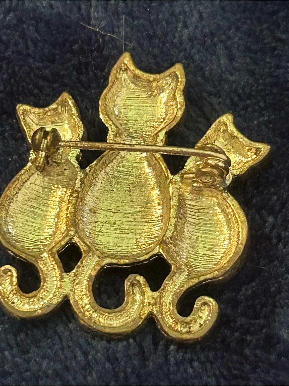 Vintage Marcasite Cat Family Brooch